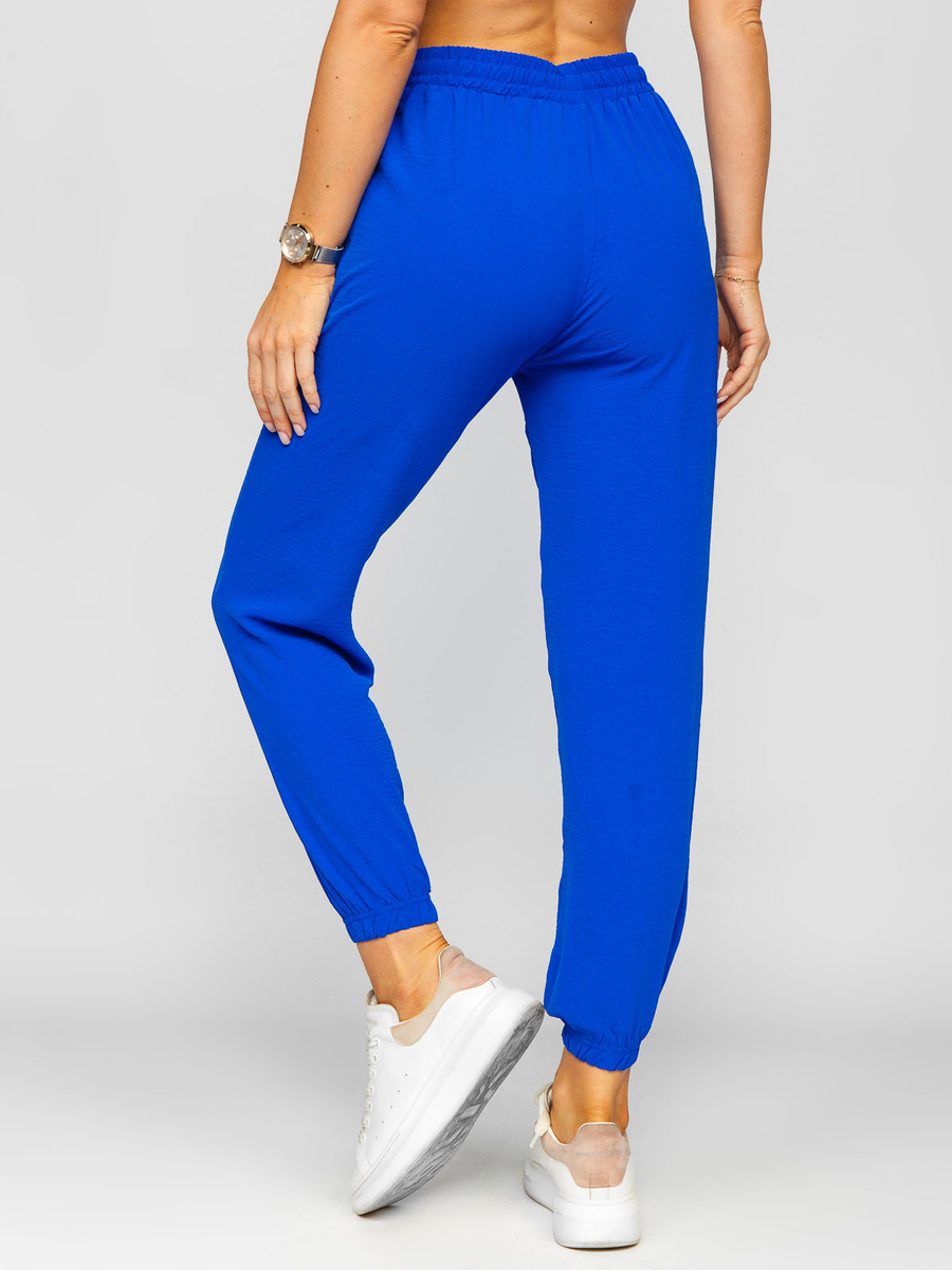 Pantalon jogger de tela para mujer azul medio Bolf W7322