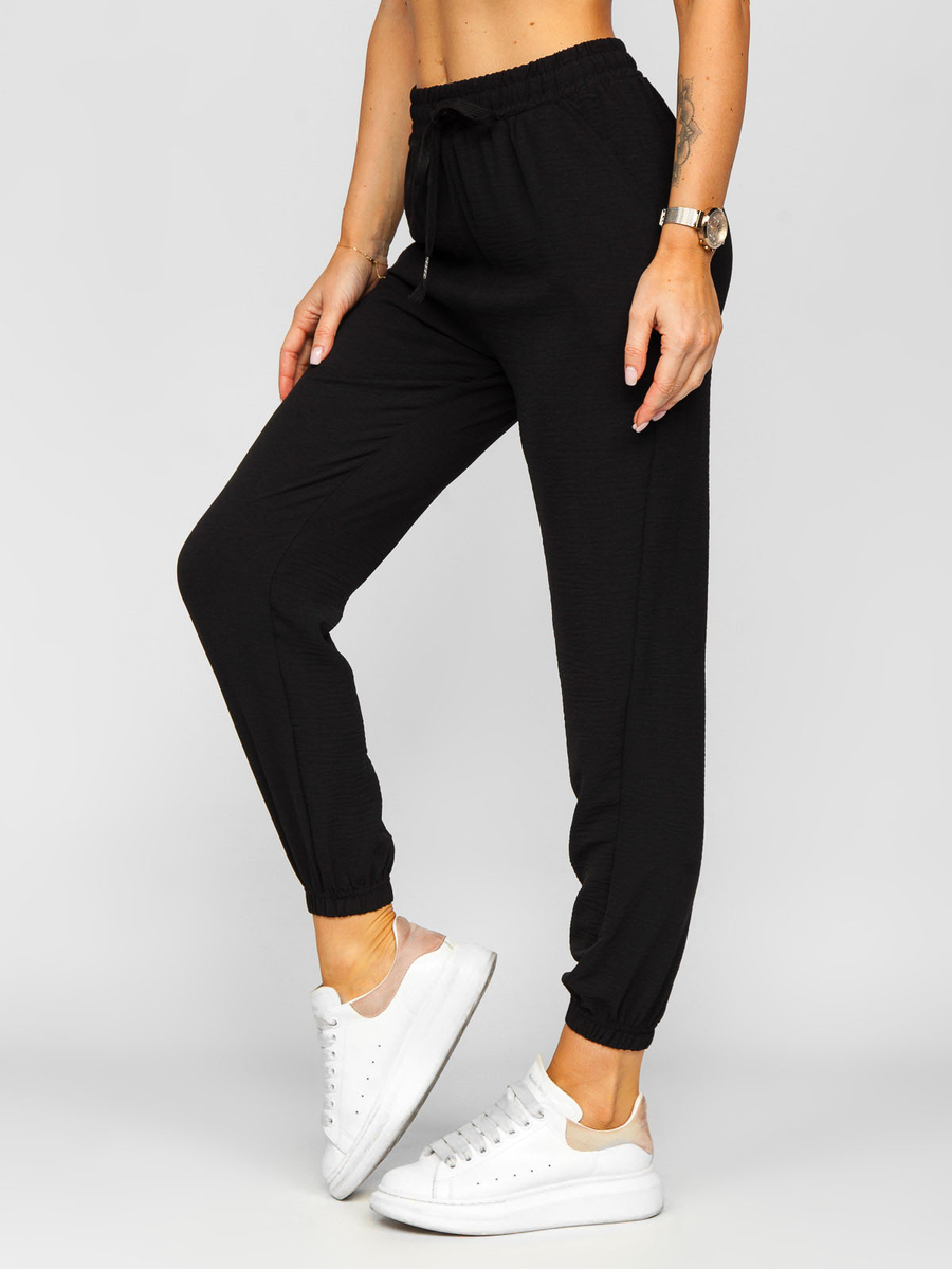 Pantalón jogger de tela para mujer azul medio Bolf W7322