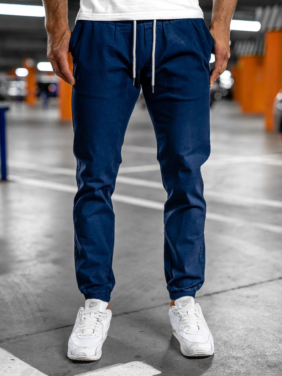 Pantalón de chándal jogger para hombre azul oscuro Bolf K10336A