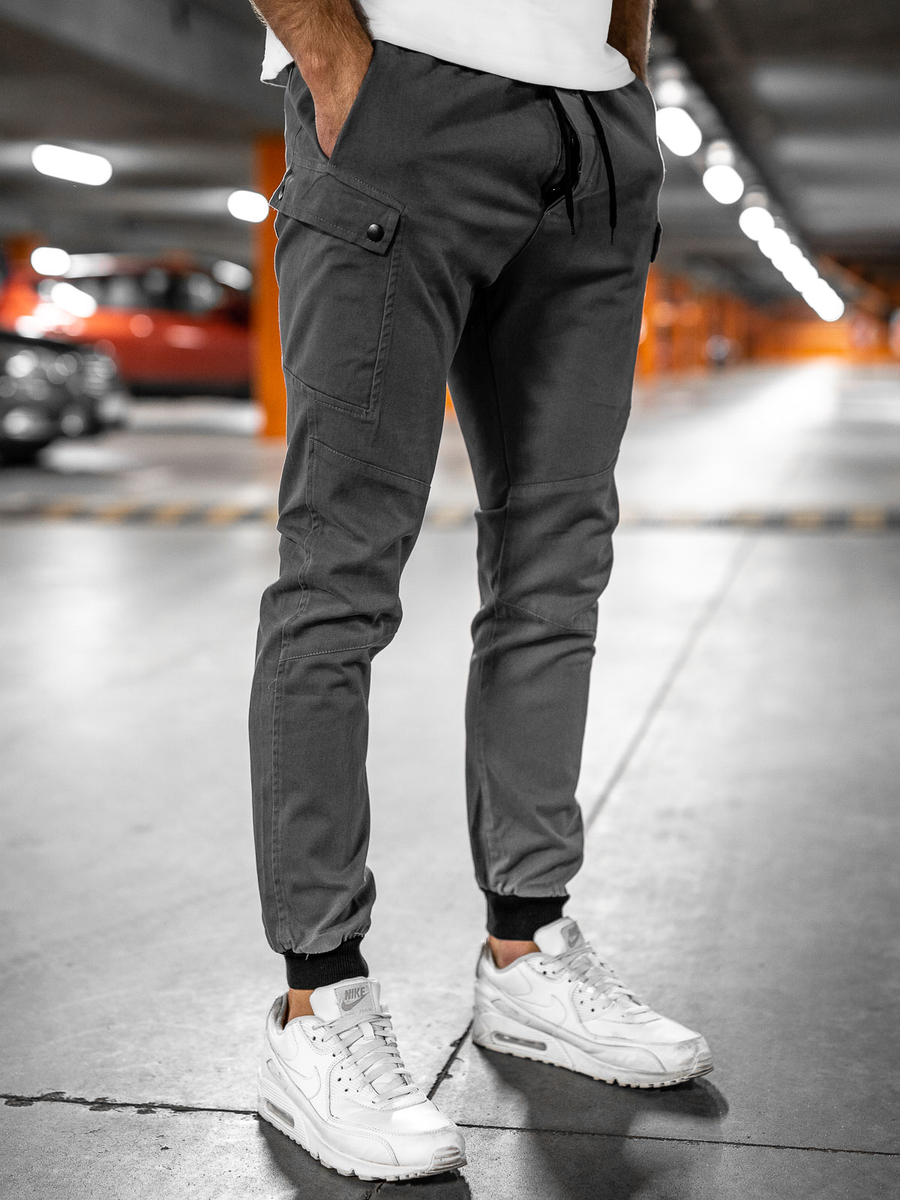 Pantal n jogger para hombre color gris Bolf B11103