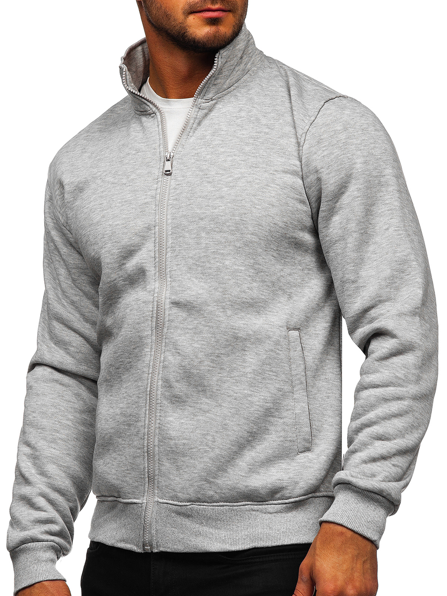 Sudadera abierta sin capucha para hombre color gris Bolf B002 GRIS