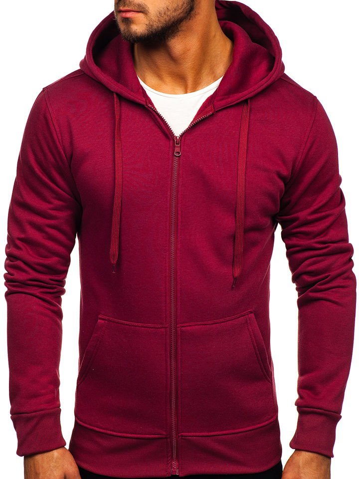 Sudadera con capucha para hombre burdeos Bolf 145380 ROJO BURDEOS