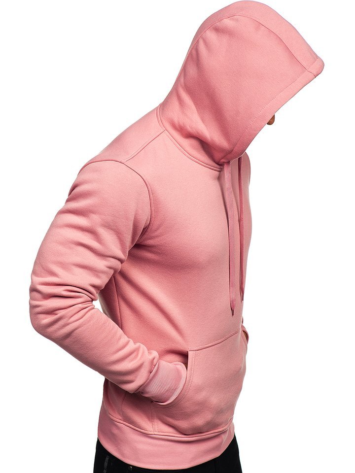 Sudadera hombre Capucha, SU1067, Rosa / Gris