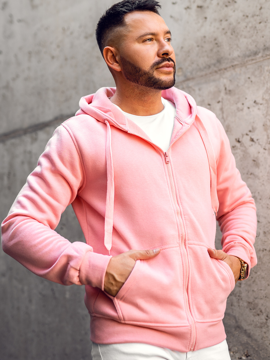 Sudadera con capucha para hombre rosa Bolf 2009