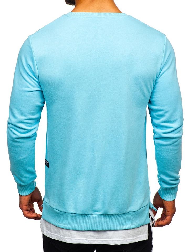 Sudadera con estampado sin capucha para hombre celeste Bolf 11116 AZUL