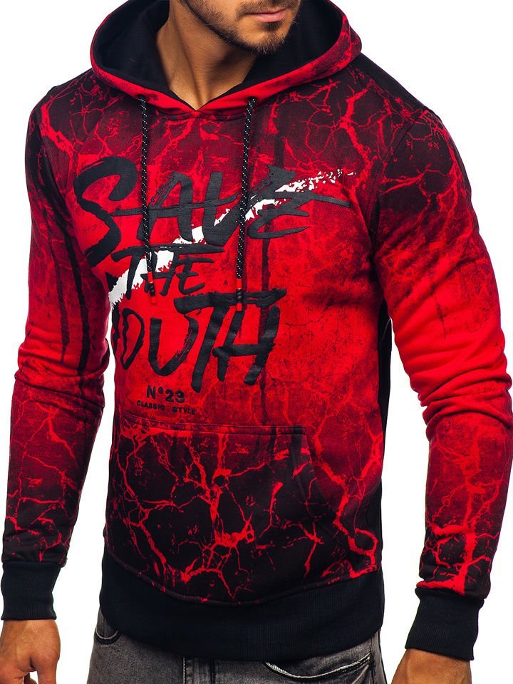 Sudadera con capucha para hombre rojo Bolf 2008 ROJO Sudadera con capucha para hombre rojo Bolf 2008 ROJO