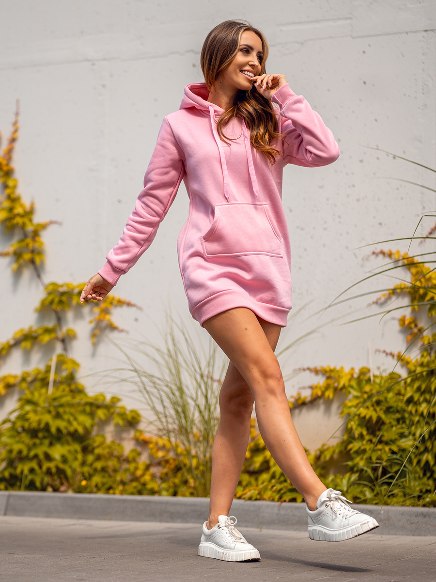 Sudadera larga color rosa claro para mujer Bolf YS10003 ROSA CLARO