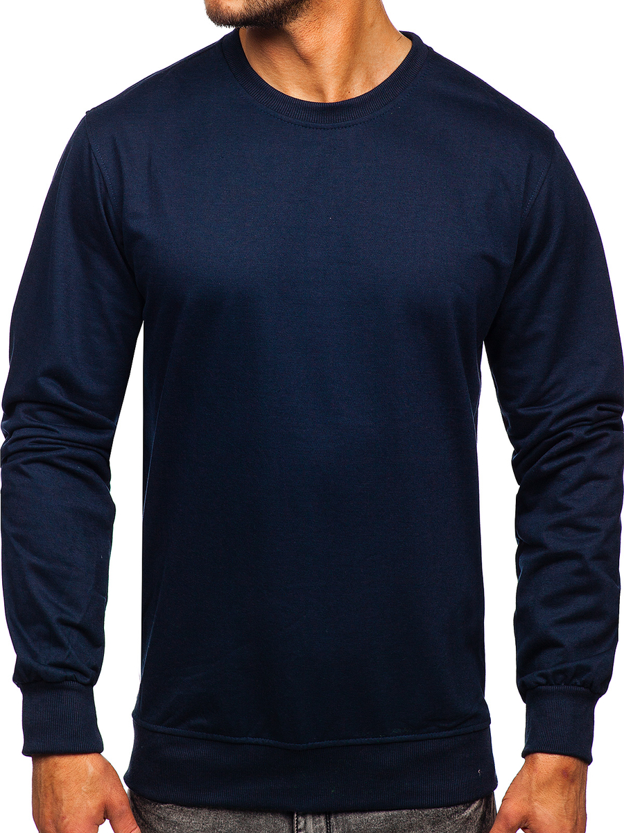 Sudadera para hombre sin capucha color azul oscuro Bolf B10001 OSCURO