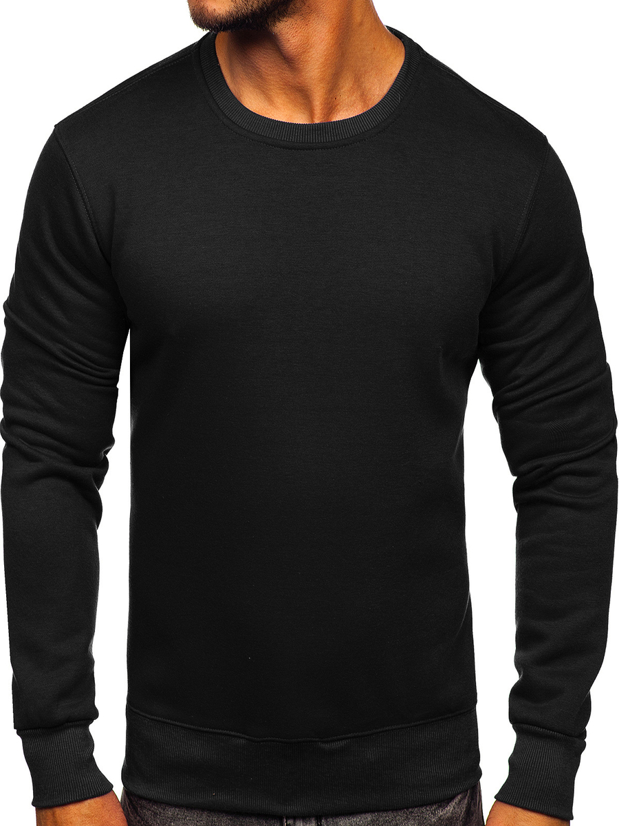 Sudadera sin capucha para hombre negra Bolf BO01 NEGRO