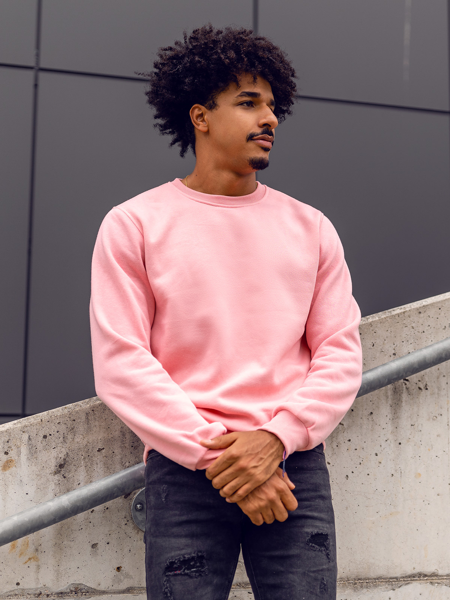 Sudaderas sin capucha de color rosa para hombre en rebajas