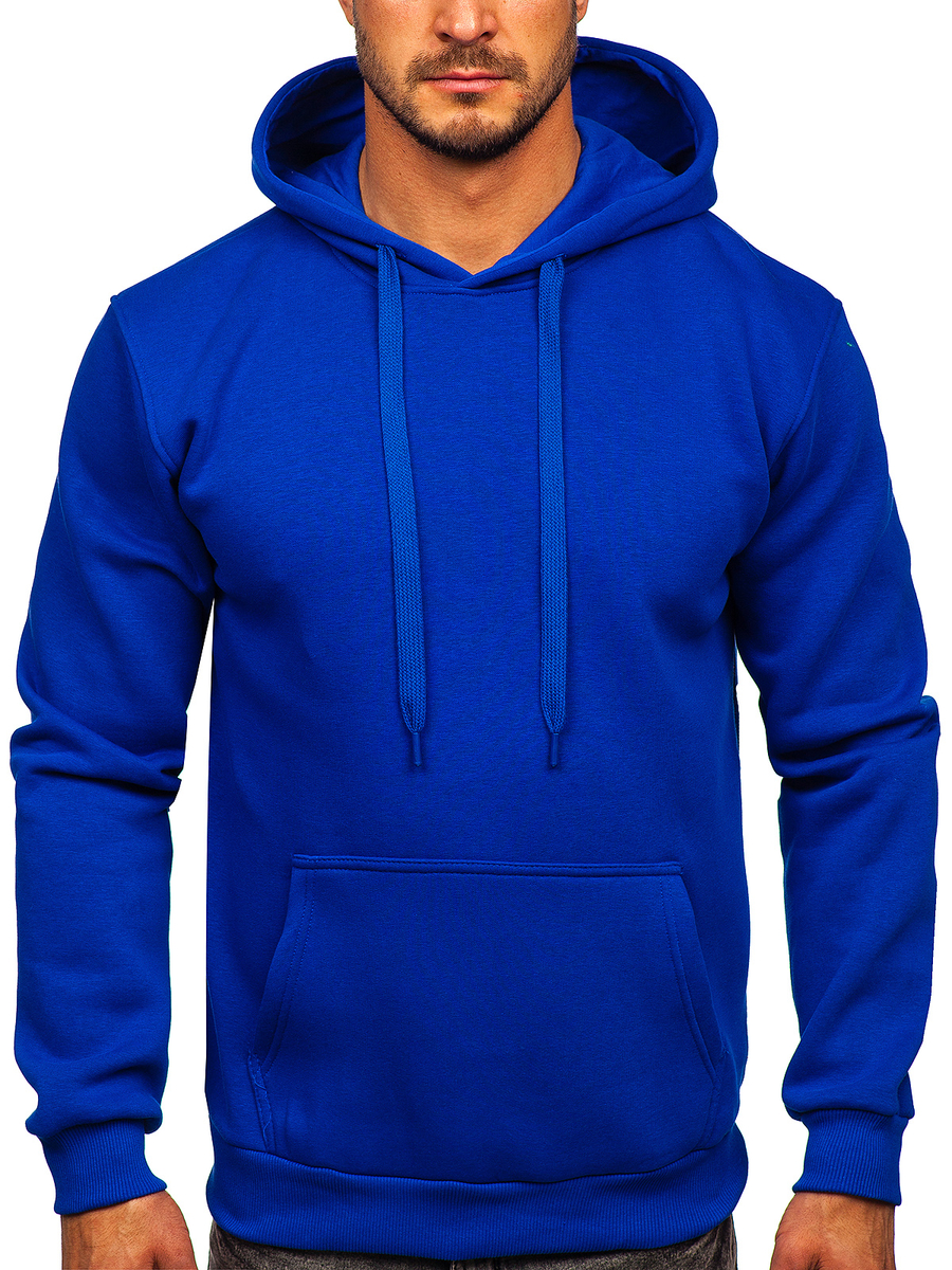 Sudadera tipo canguro con capucha para hombre azul medio Bolf 1004 AZUL  MEDIO