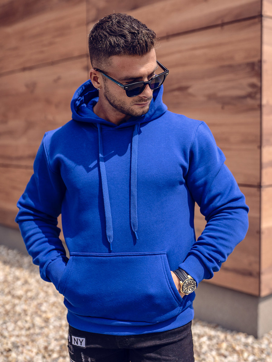 Sudadera Adidas con capucha y bolsillo tipo canguro - Sudadera Azul