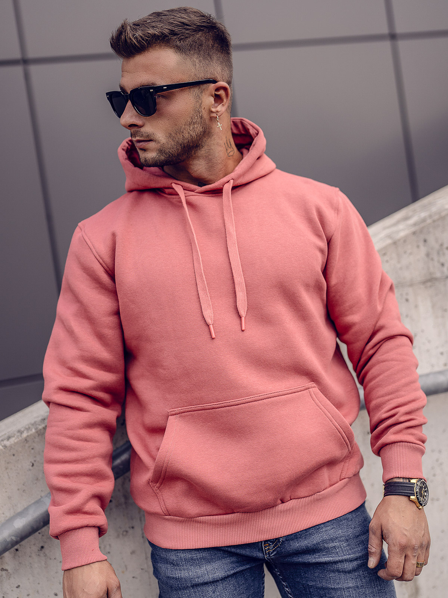 Sudadera tipo canguro con capucha para hombre salmón Bolf 1004 SALMÓN