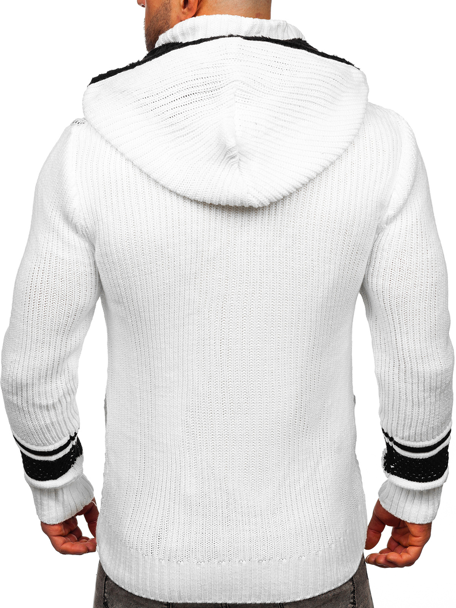 Su ter chaqueta abierto grueso con capucha para hombre color