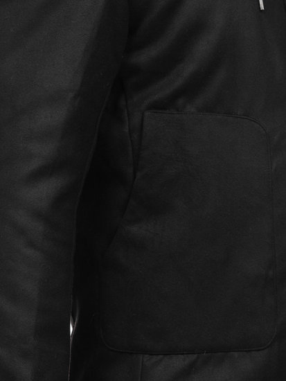 Abrigo de invierno con capucha para hombre negro Bolf 79B3-197