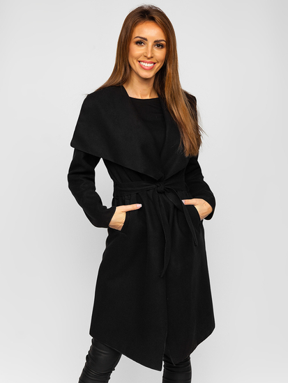 Abrigo largo para mujer negro Bolf 5079