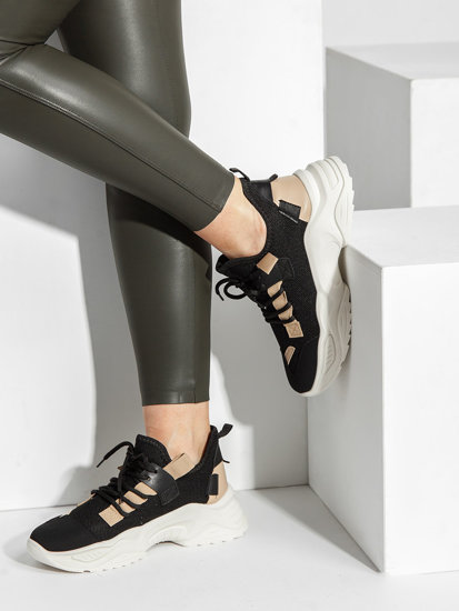 Calzado deportivo tipo sneakers para mujer negro Bolf PP27
