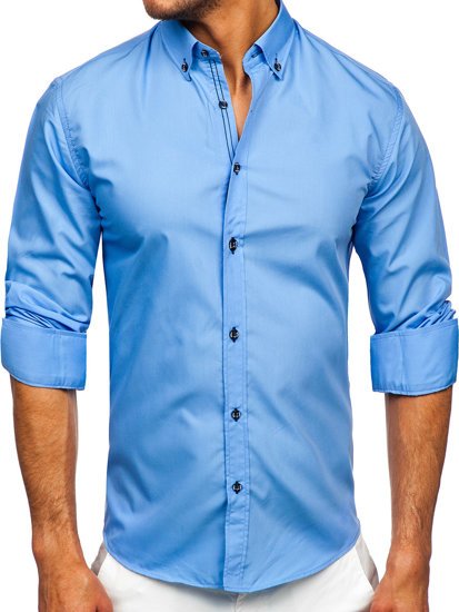Camisa con manga larga para hombre color azul Bolf 20720