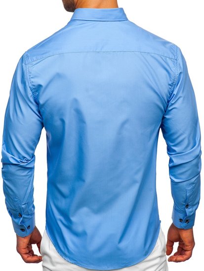 Camisa con manga larga para hombre color azul Bolf 20720