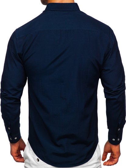 Camisa con manga larga para hombre color azul oscuro Bolf 20716