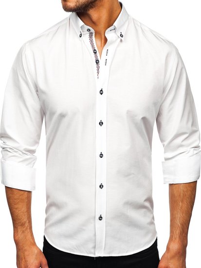 Camisa con manga larga para hombre color blanco Bolf 20718