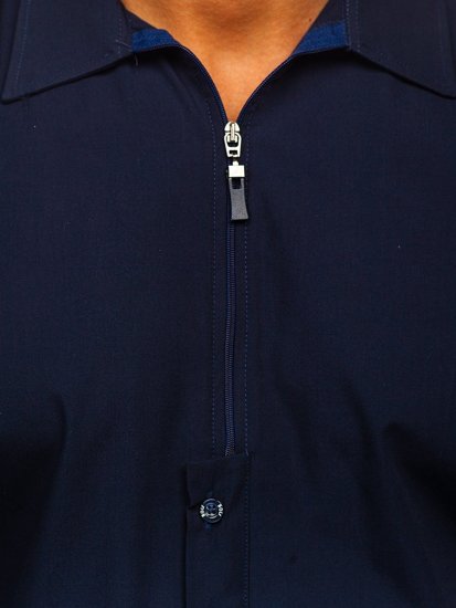 Camisa con mangas largas azul oscuro para hombre Bolf 20702