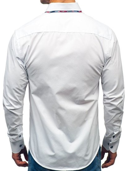Camisa de manga larga elegante para hombre blanca Bolf 2712