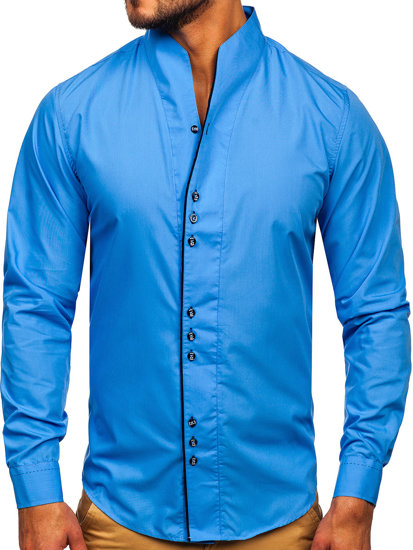 Camisa de manga larga para hombre azul Bolf 5720