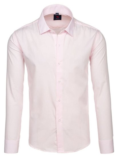Camisa elegante de manga larga para hombre rosa Bolf TS100