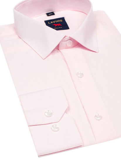 Camisa elegante de manga larga para hombre rosa Bolf TS100
