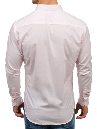 Camisa elegante de manga larga para hombre rosa Bolf TS100