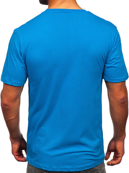 Camiseta algodón de manga corta para hombre azul claro Bolf 14769