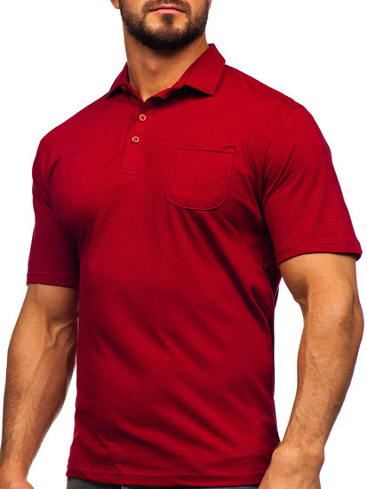 Camiseta algodón de manga corta polo para hombre burdeos Bolf 143006