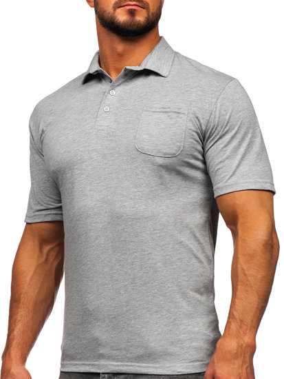 Camiseta algodón de manga corta polo para hombre gris Bolf 143006