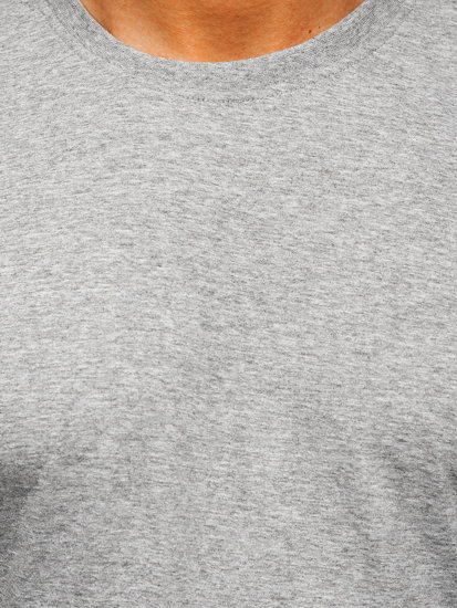Camiseta algodón sin impresión para hombre gris oscuro Bolf 192397