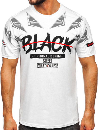 Camiseta de manga corta con impresión para hombre blanco Bolf 14208