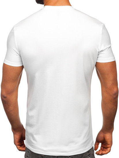 Camiseta de manga corta con impresión para hombre blanco Bolf MT3019