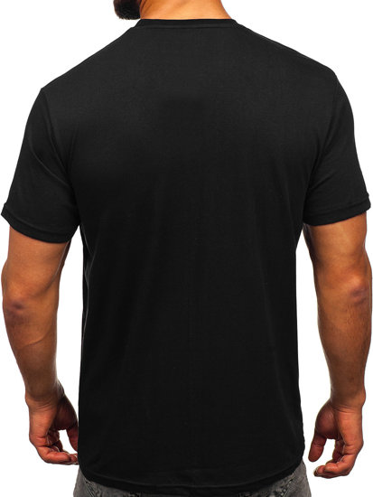 Camiseta de manga corta con impresión para hombre negro Bolf 142172