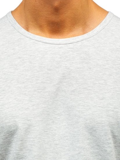 Camiseta de manga corta lisa para hombre gris Bolf T1281