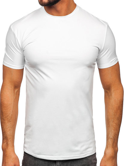 Camiseta de manga corta sin impresión para hombre blanco Bolf MT3001 