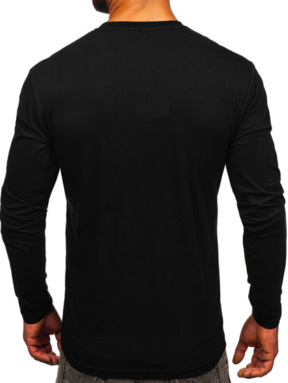 Camiseta de manga larga con impresión para hombre negro Bolf 146742