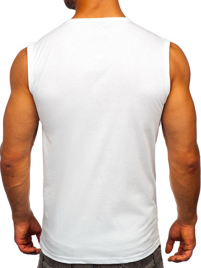 Camiseta de tirantes con impresión blanco Bolf 14805