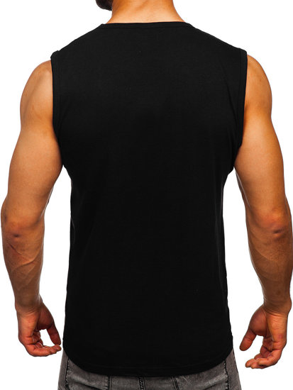 Camiseta de tirantes con impresión para hombre negro Bolf 14815