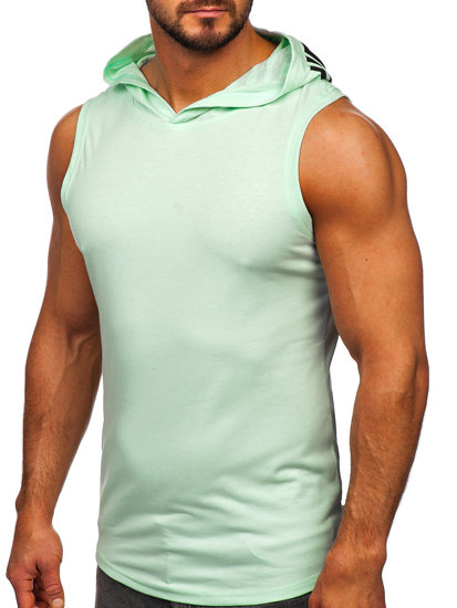 Camiseta de tirantes con impresión para hombre verde menta Bolf B2537