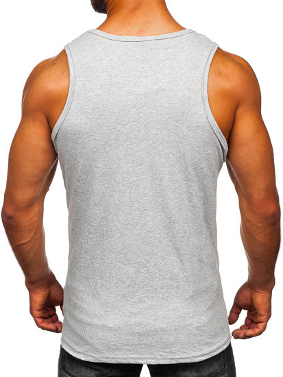 Camiseta de tirantes sin impresión para hombre gris Bolf 1205-1