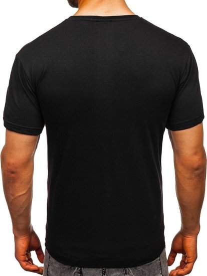 Camiseta estampada para hombre color negro Bolf 008