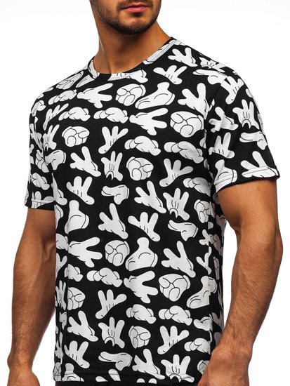 Camiseta estampada para hombre color negro Bolf 14912