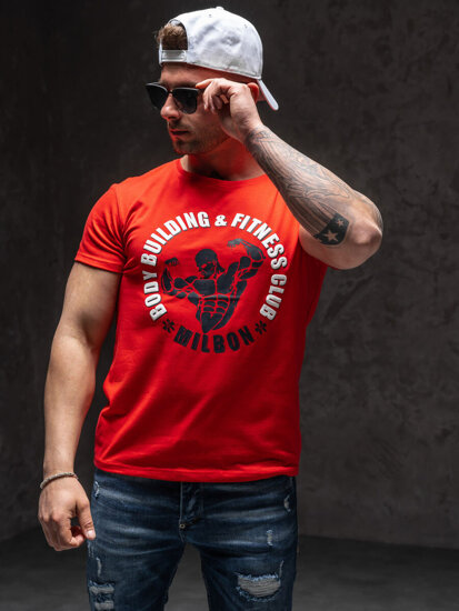 Camiseta estampada para hombre color rojo Bolf Y70015