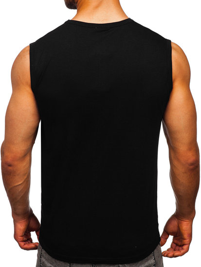 Camiseta estampada sin mangas color negro Bolf 14804