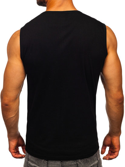 Camiseta estampada sin mangas color negro Bolf 14819